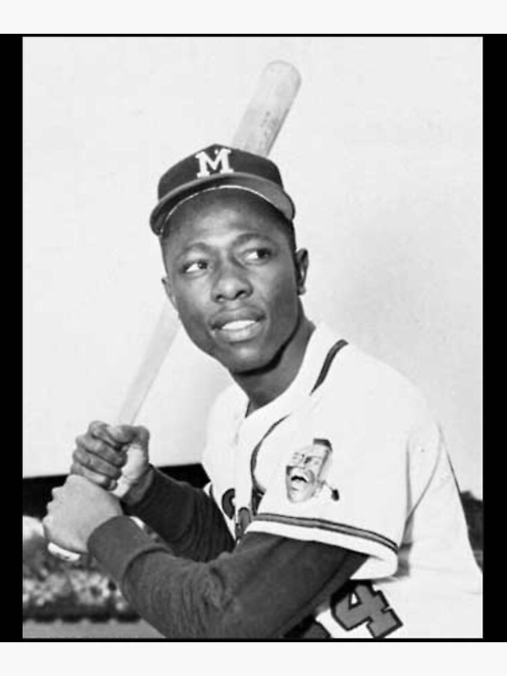 Hammerin' Hank Aaron Bw Poster