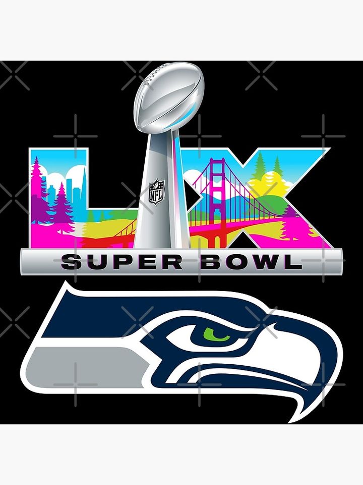 Super Bowl LX 2026 Seahawks Vertical Poster