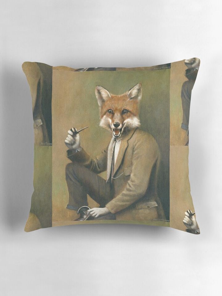 Vintage Mr Fox Pillow