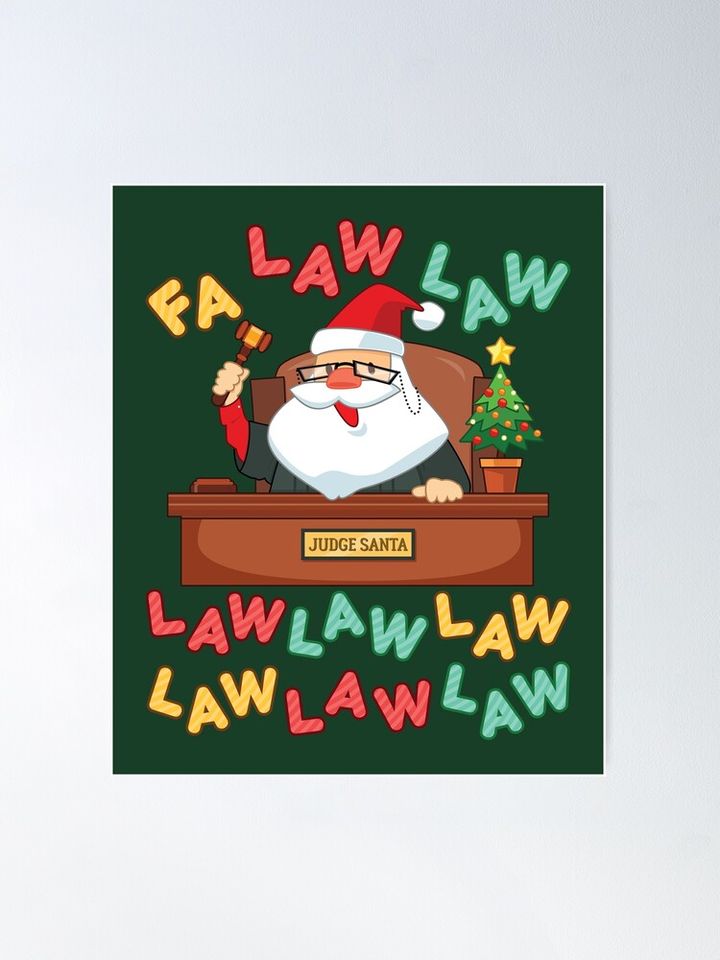 Funny Lawyer Christmas Santa Fa Law Law Poster