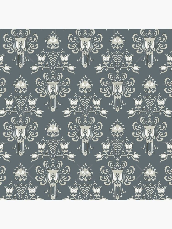 Neutral Haunted Mansion Pattern Pillow