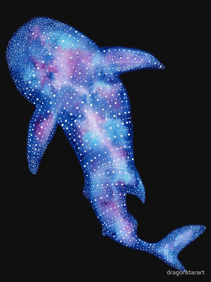Galaxy Whale Shark Watercolor Painting Classic T-Shirt
