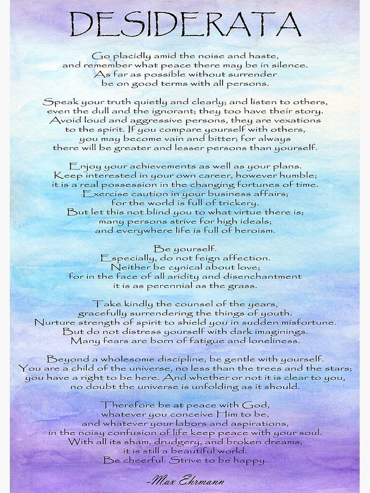 Desiderata Premium Matte Vertical Poster