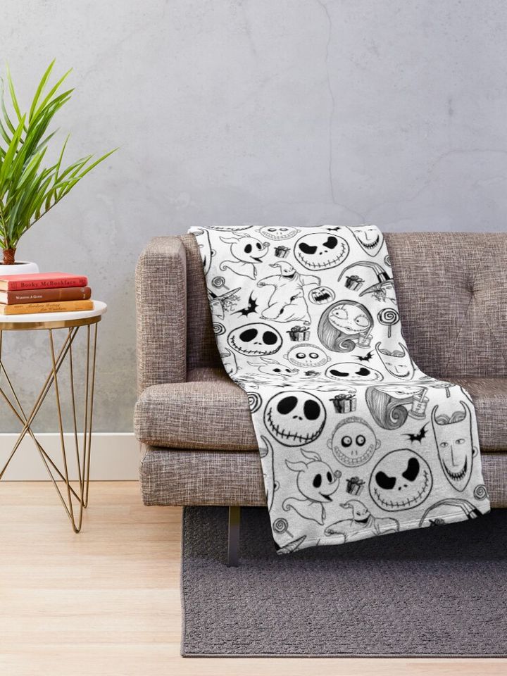 Nightmare before Christmas Pattern Throw Blanket