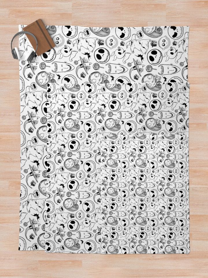 Nightmare before Christmas Pattern Throw Blanket