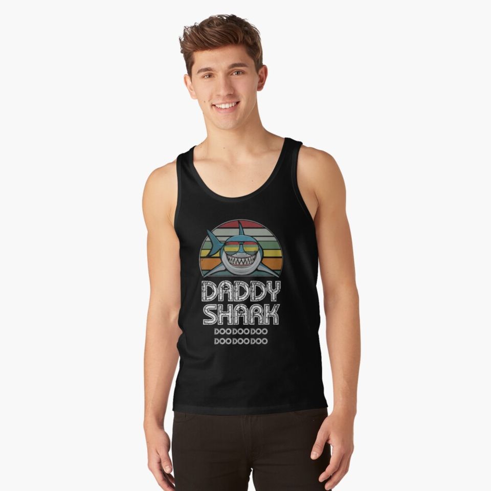 Daddy Shark Retro Tank Top