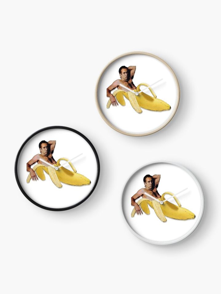 Nicolas Cage Banana Clock, Funny Wall Clocks Decor