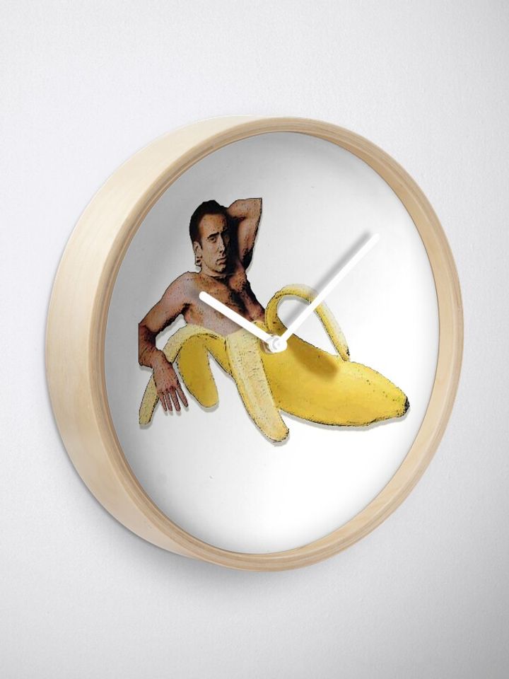 Nicolas Cage Banana Clock, Funny Wall Clocks Decor