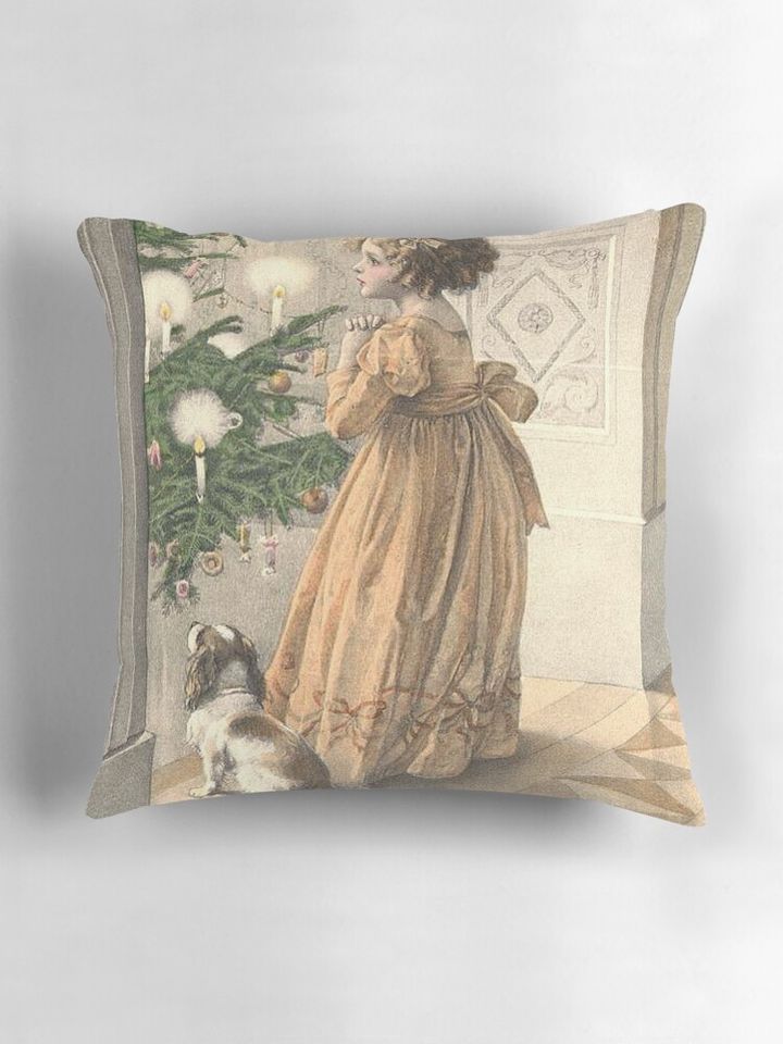 Vintage Victorian Christmas Pillow