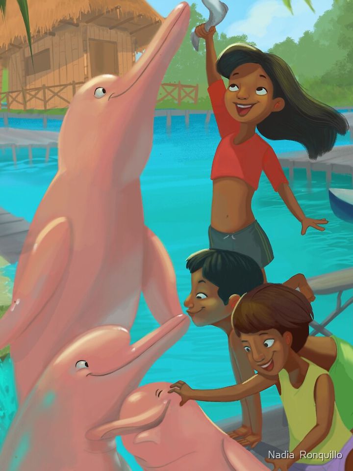 Dolphin  Pink Dolphin Tank Tops