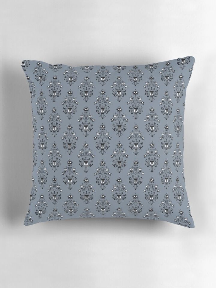 Haunted Mansion Wallpaper Slate Grey #Pastel Pillow