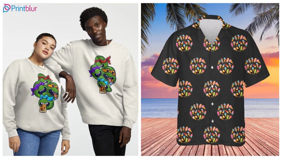 Wearing a Hawaiian shirt with crewneck sweatshirts in winter