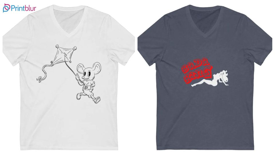 V-neck t-shirts - Tight neck variations