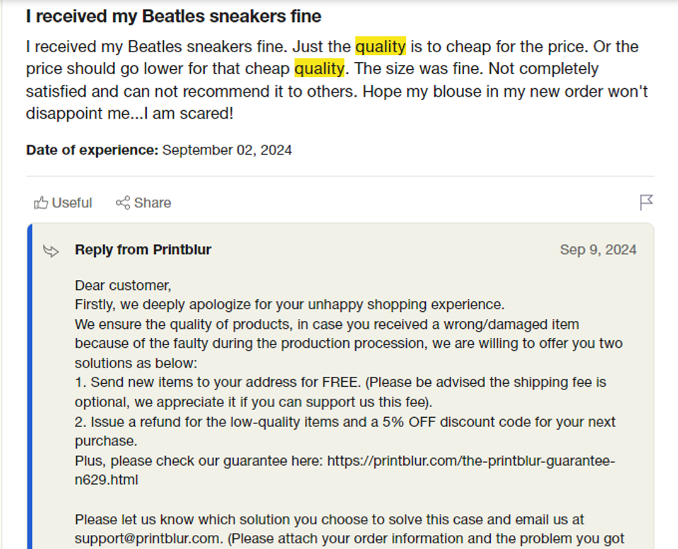 Product quality reviews - Colorick