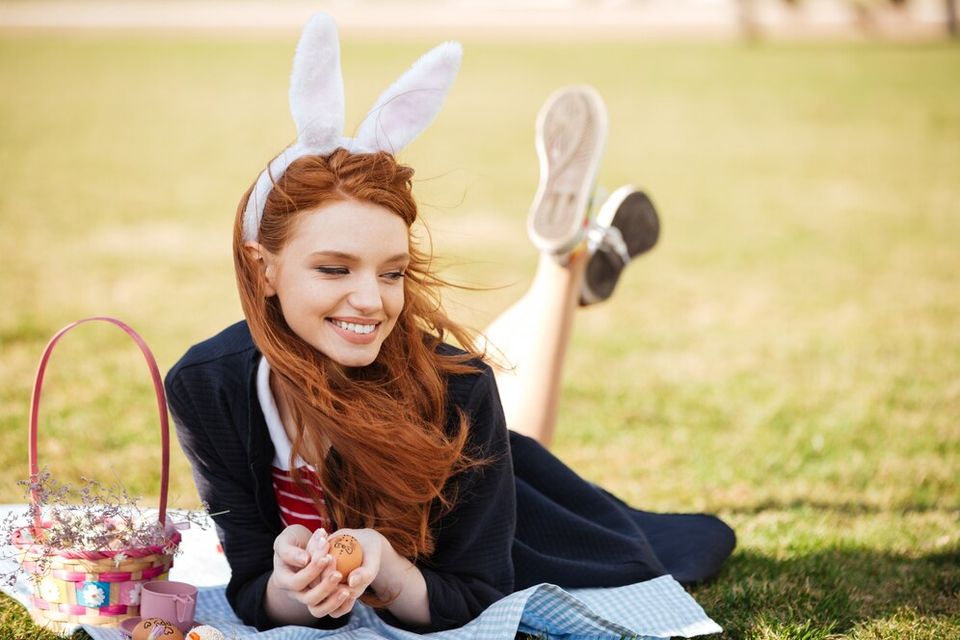 girl wearing black on Easter 