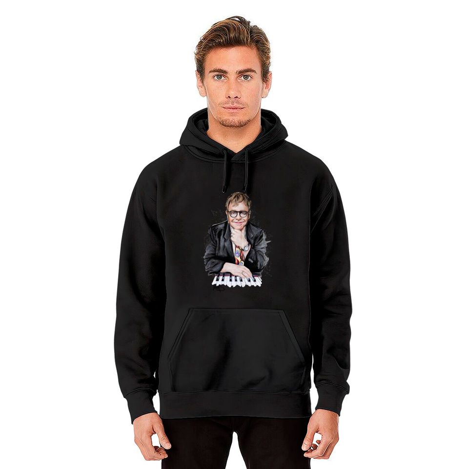Elton John Singer Art Hoodies