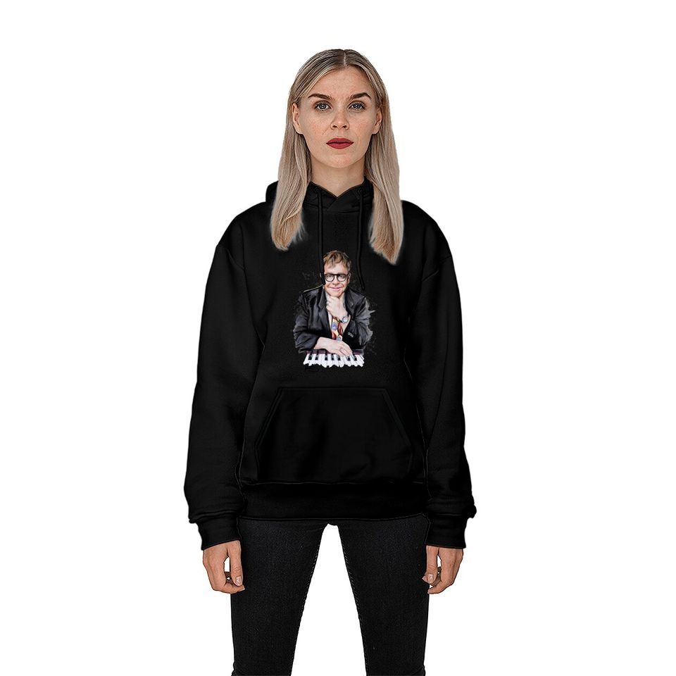 Elton John Singer Art Hoodies