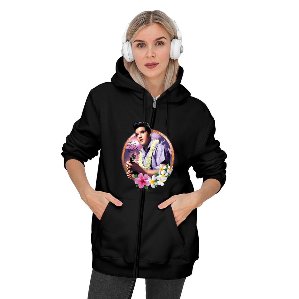 Elvis Presley Luau King  Zip Hoodie