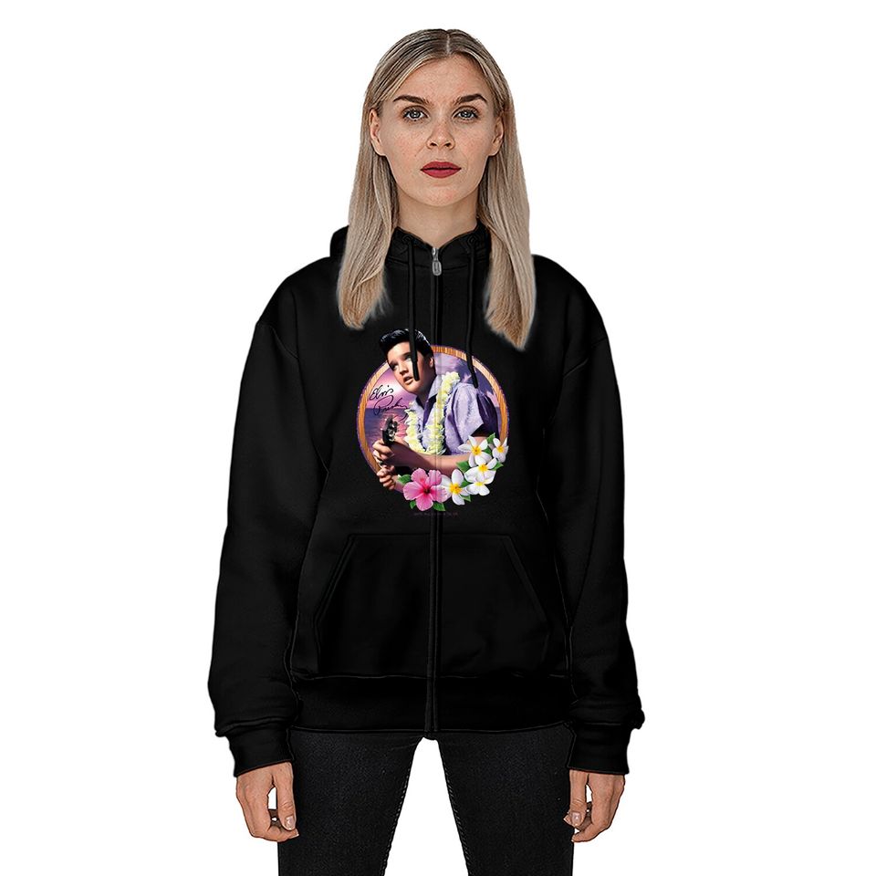Elvis Presley Luau King  Zip Hoodie