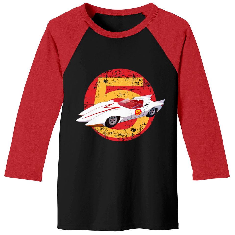 Mach 5 - Distressed - Speed Racer - Baseball Tees