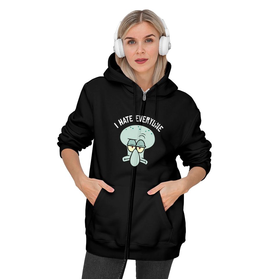 Spongebob Squarepants Squidward I Hate Everyone Zip Hoodie