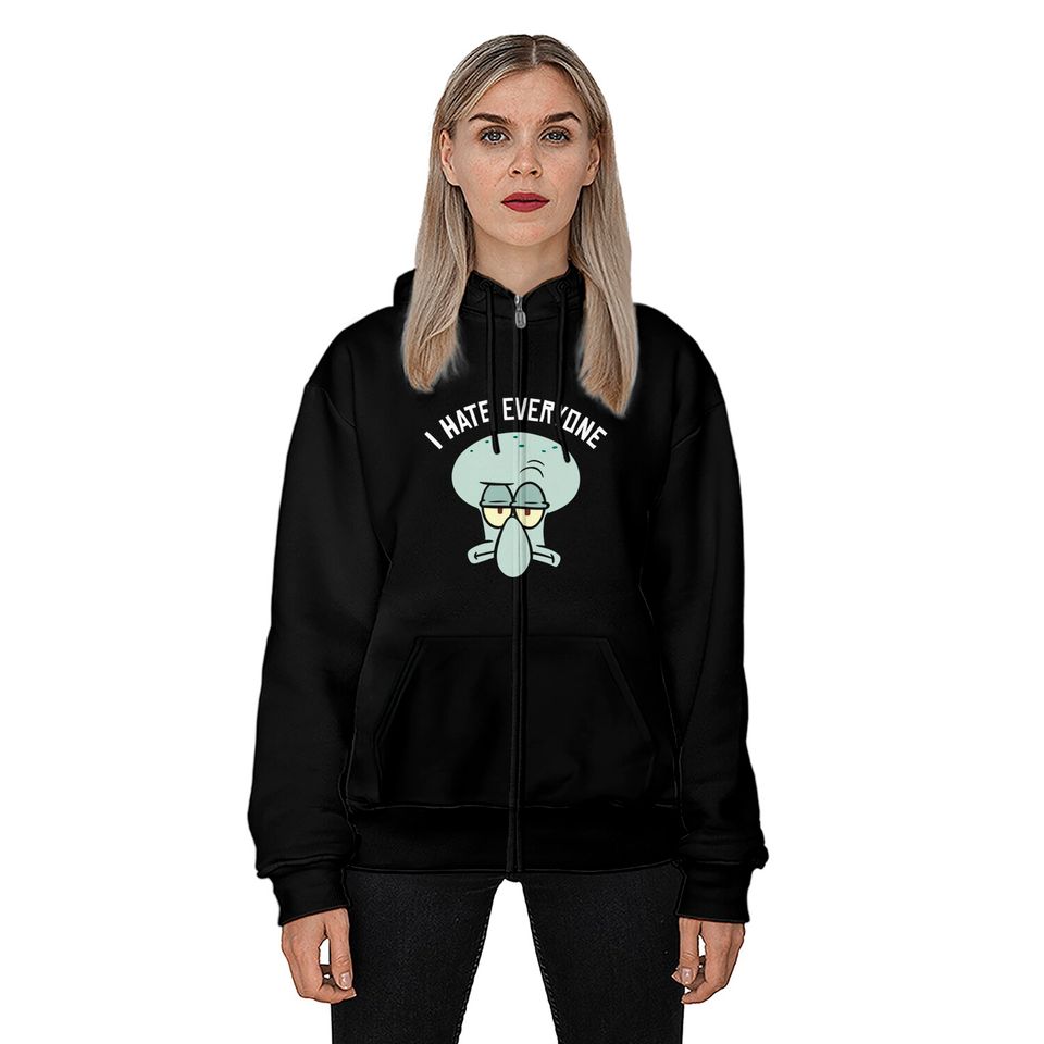 Spongebob Squarepants Squidward I Hate Everyone Zip Hoodie