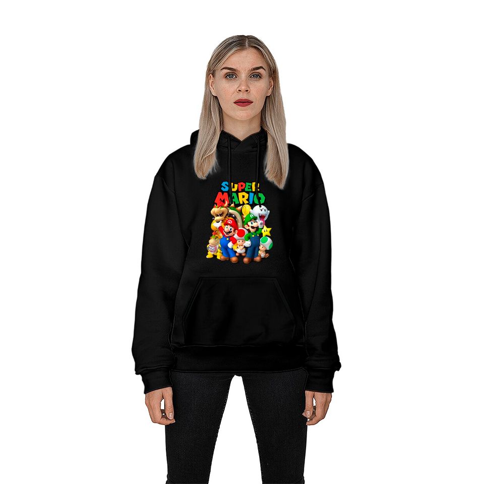 Mario Hoodie Super Mario Classic Group Shot Graphic