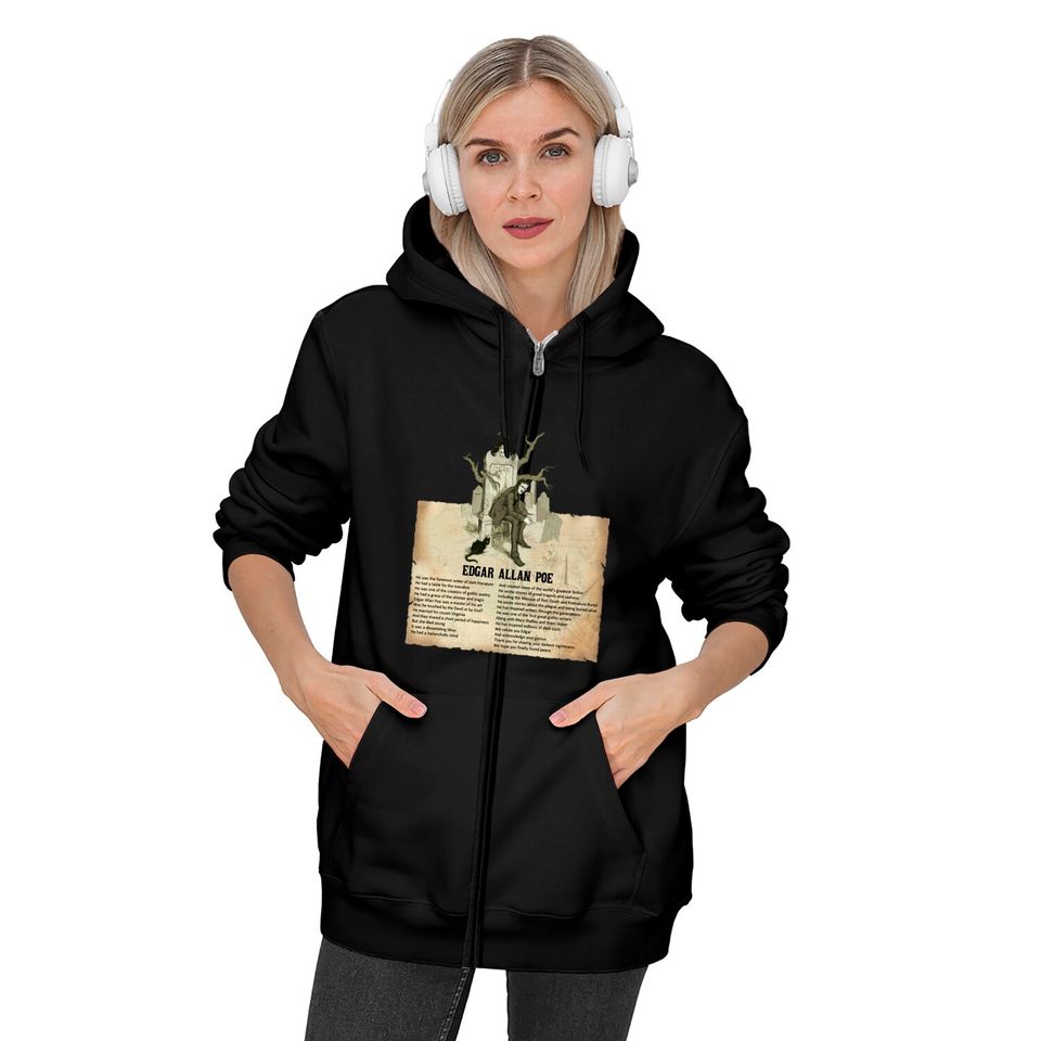 Edgar Allan Poe Zip Hoodie