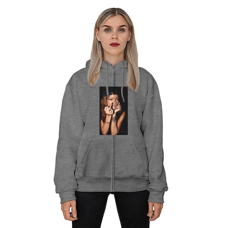 Rihanna Singer Zip Hoodie