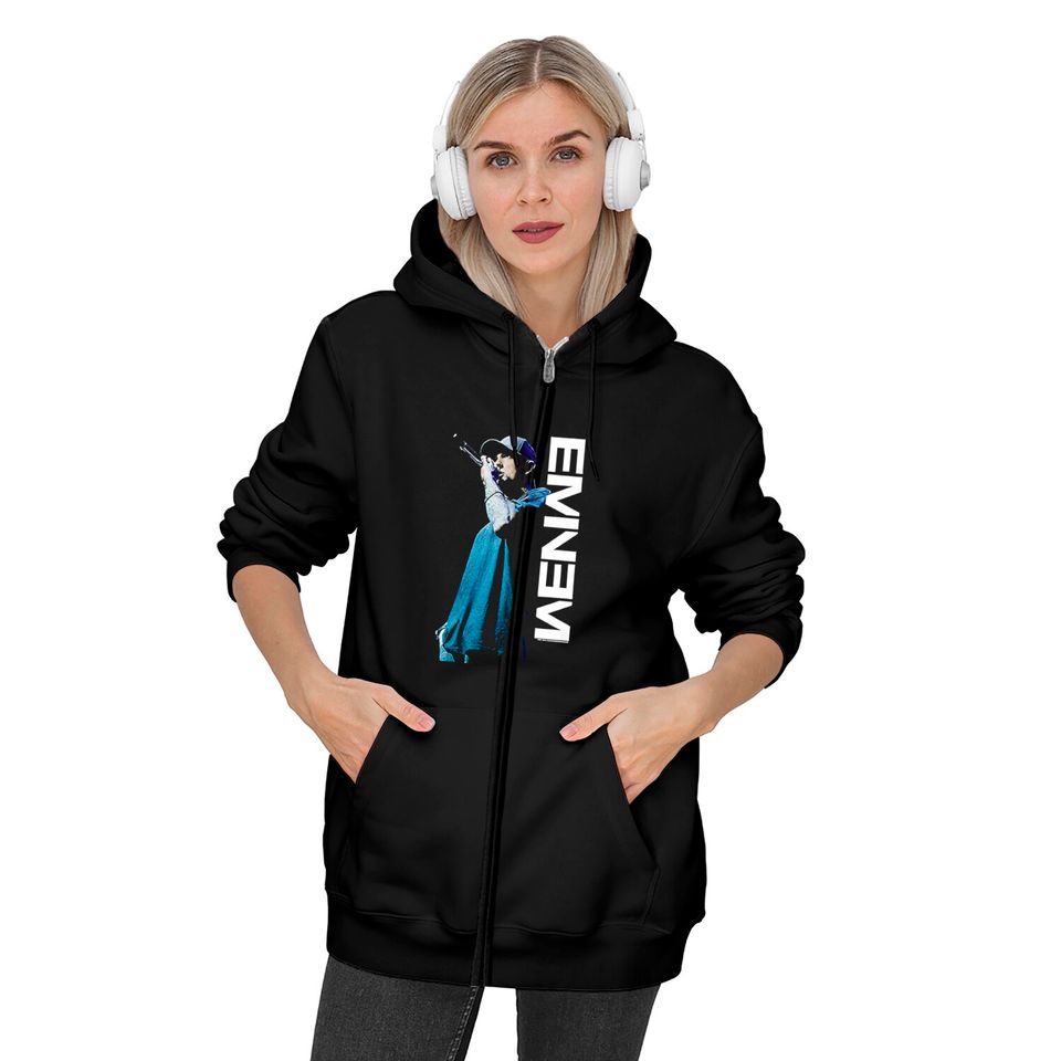 Eminem Pose Slim Fit Zip Hoodie