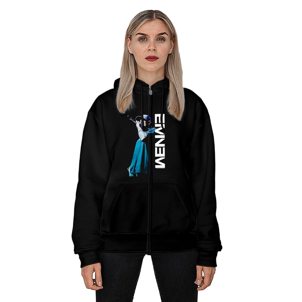 Eminem Pose Slim Fit Zip Hoodie