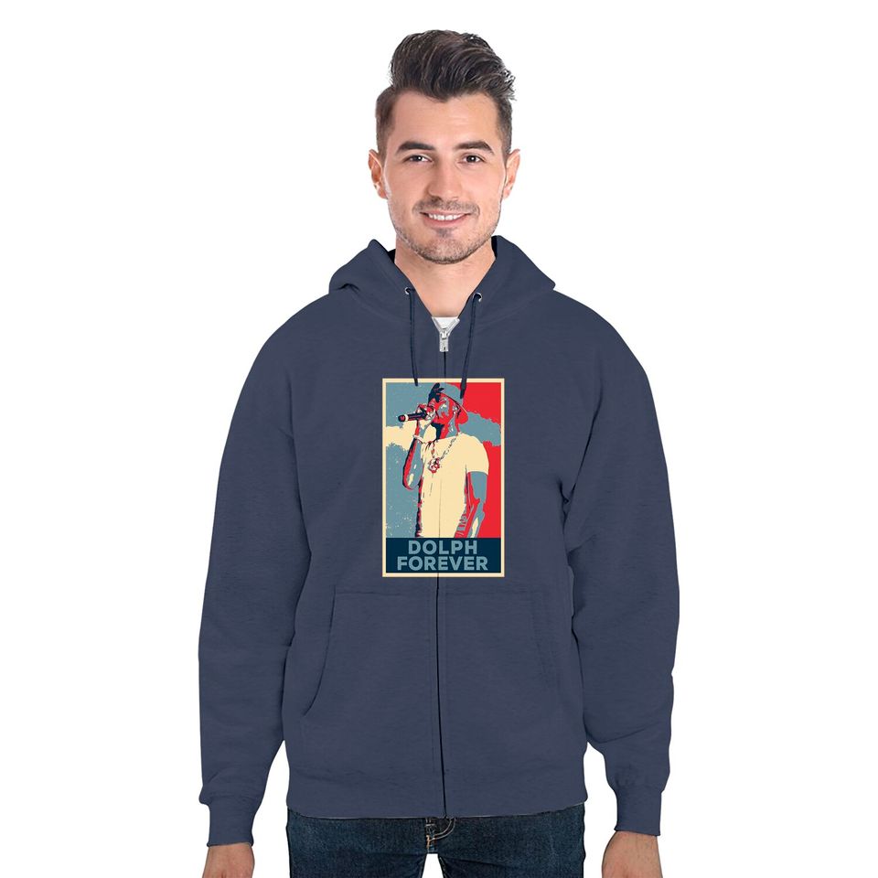 Young Dolph Forever Young Dolph Zip Hoodie