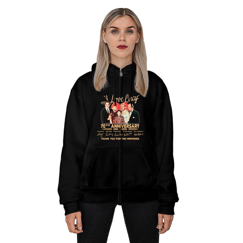 I Love Lucy 70th Anniversary Zip Hoodies
