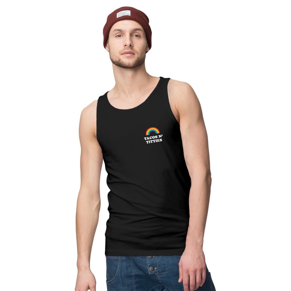 Tacos and Titties Funny LGBT Gay Pride Gifts Lesbian LGBTQ Tank Top