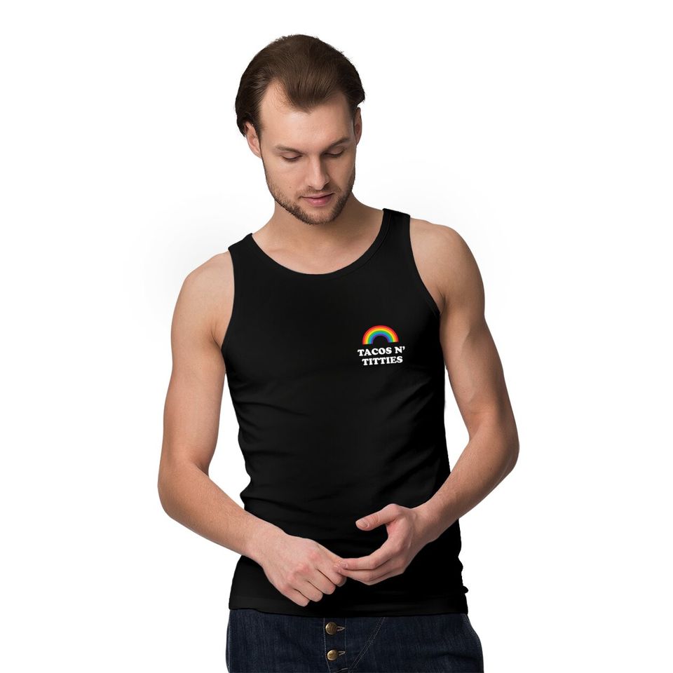 Tacos and Titties Funny LGBT Gay Pride Gifts Lesbian LGBTQ Tank Top