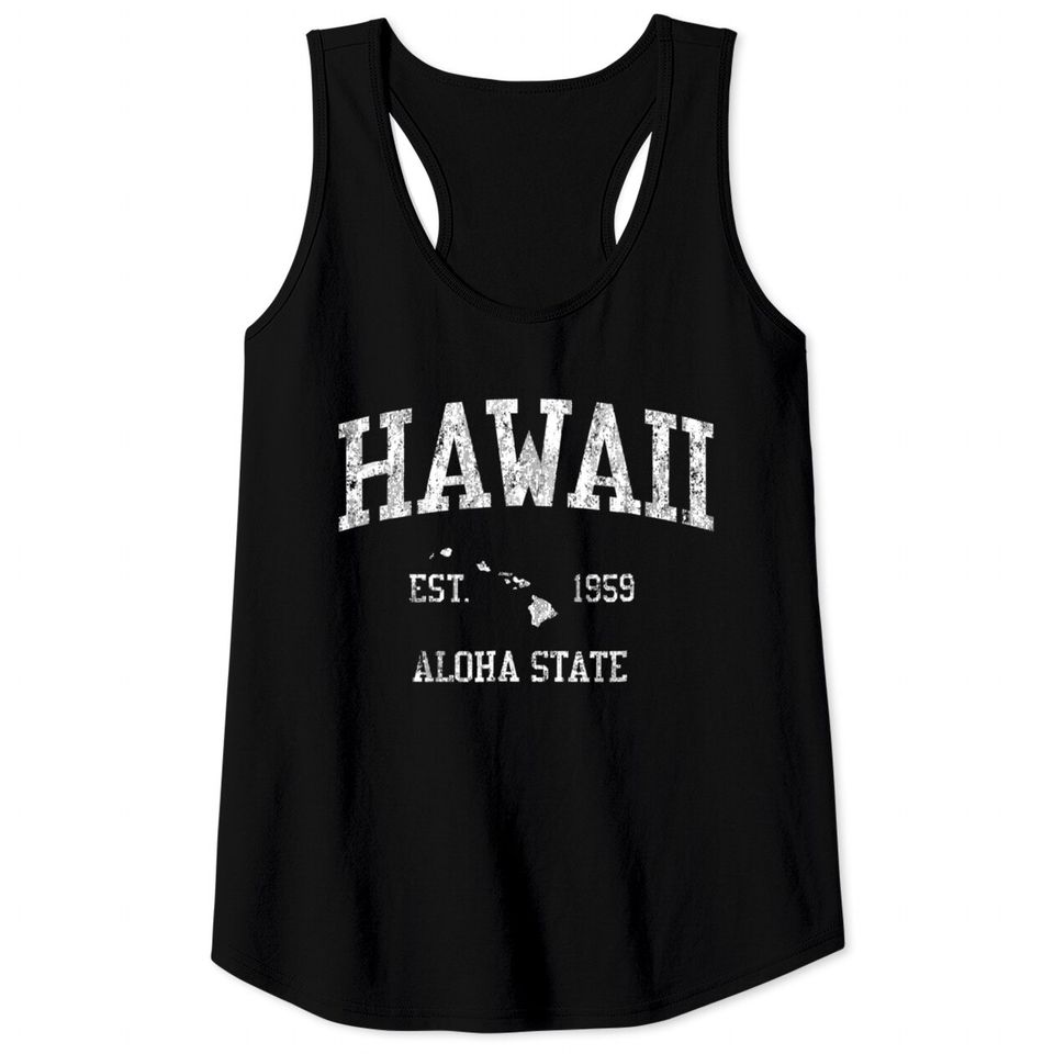 Hawaii Tank Top Vintage Sports Design Hawaiian Islands Tank Top