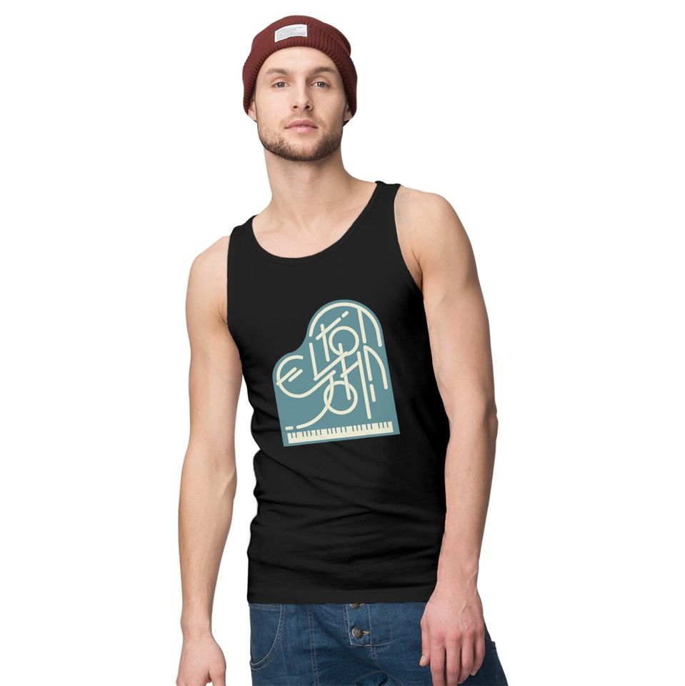 Elton John  Piano Logo Tank Tops