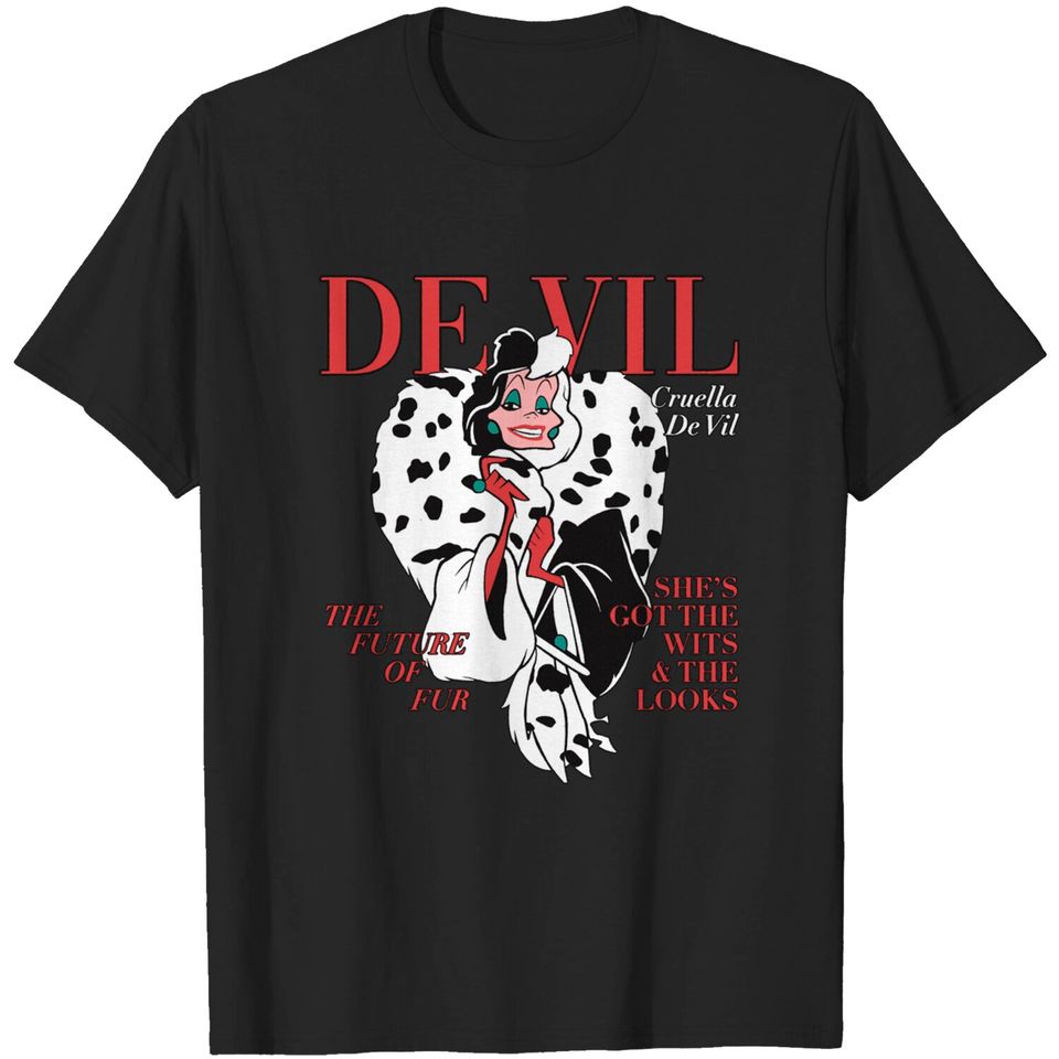 Devil Pitchfork T-Shirt Disney Villains Cruella De Vil Magazine Cover