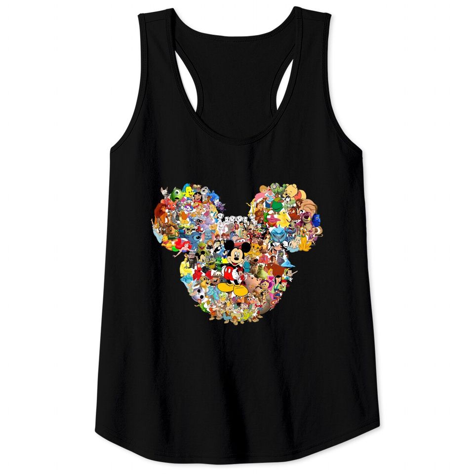 Mickey Head Multi Character Tank Tops