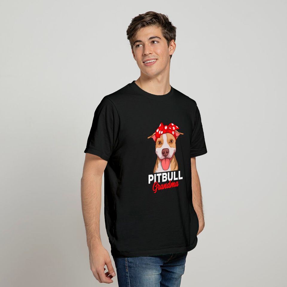 Pitbull Grandma Pittie Dog Mom Funny Women T-Shirt