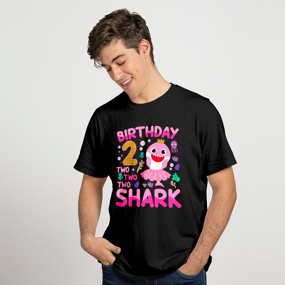 Baby Cute Shark 2nd Birthday Boy Girl 2 Year Old Gifts T-Shirt