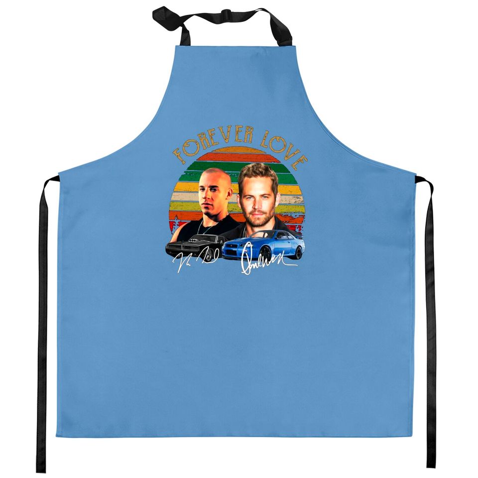 Forever Love Dominic Toretto And Brian Oconner Fast And Furious Signatures Vintage Kitchen Aprons