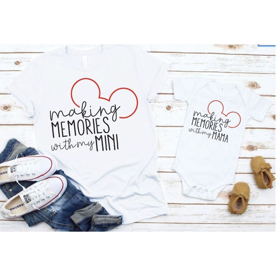 Making Memories With My Mama/Mini with Bow & Ears Matching Family Custom Shirts