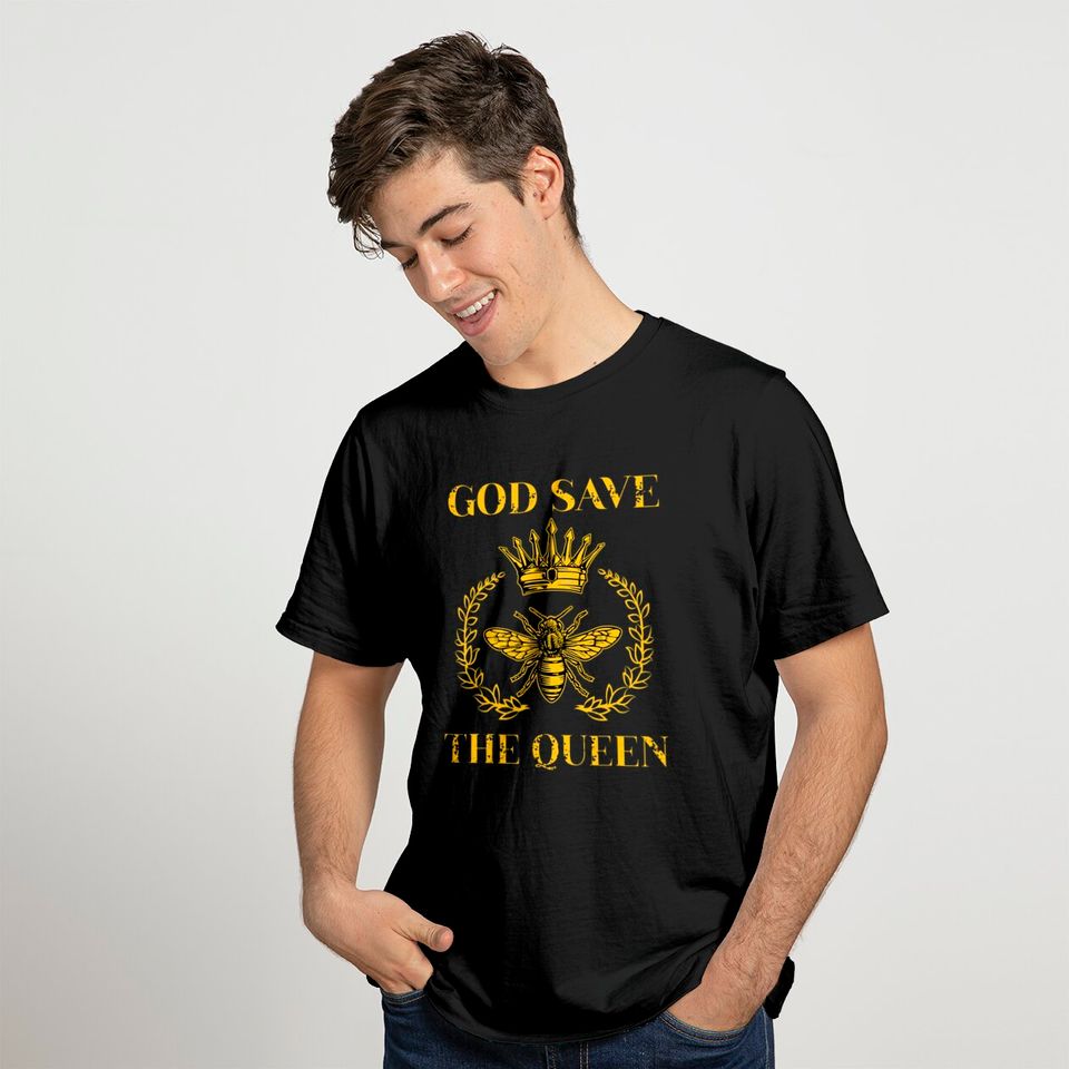 God Save the Queen Beekeeper Bee Apiarist Crown T-Shirt