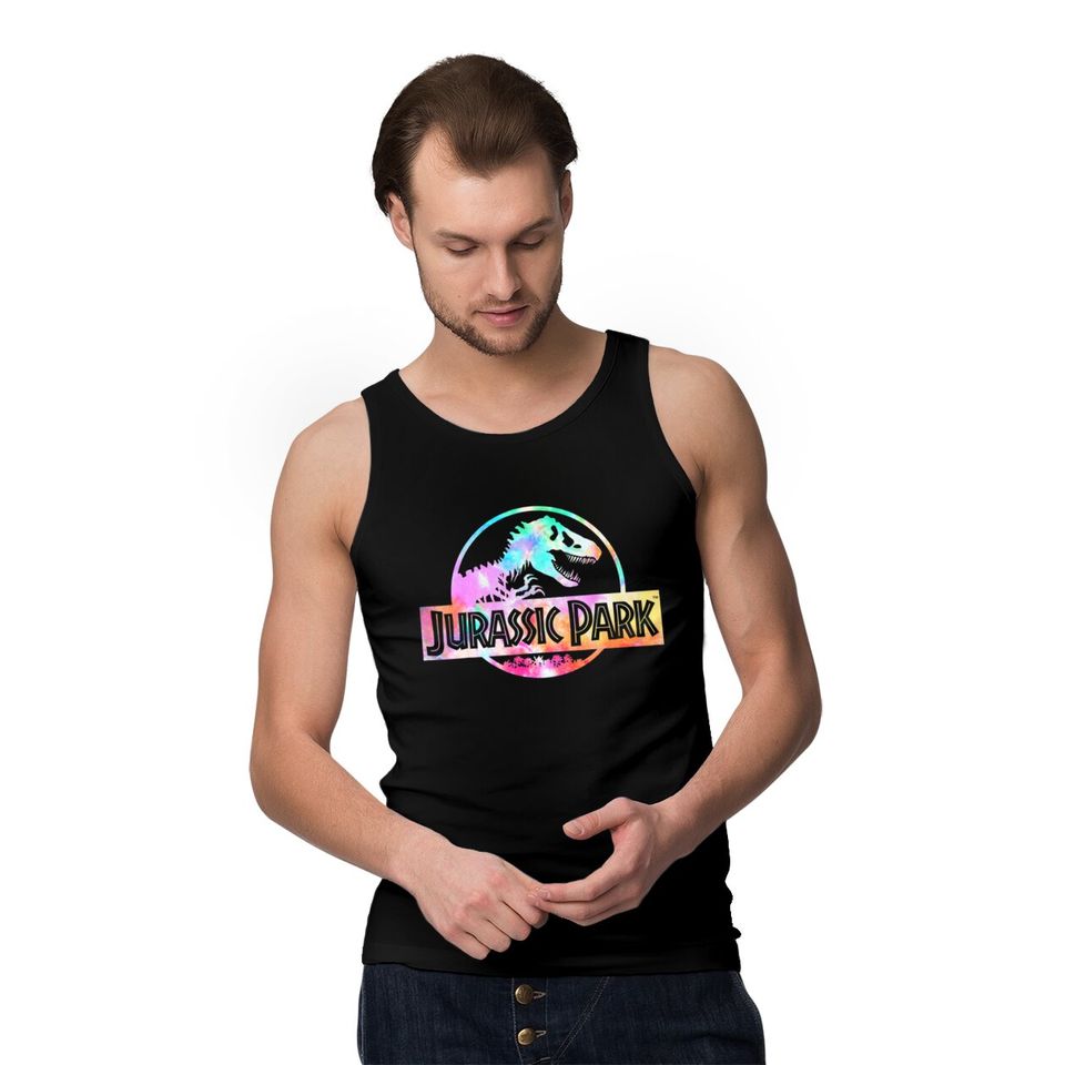 Jurassic Park Tank Tops Logo Tie Dye Gloss Graphic