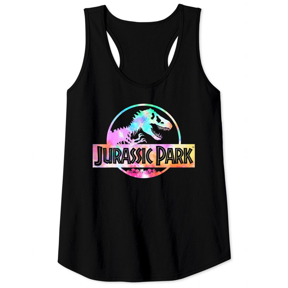 Jurassic Park Tank Tops Logo Tie Dye Gloss Graphic