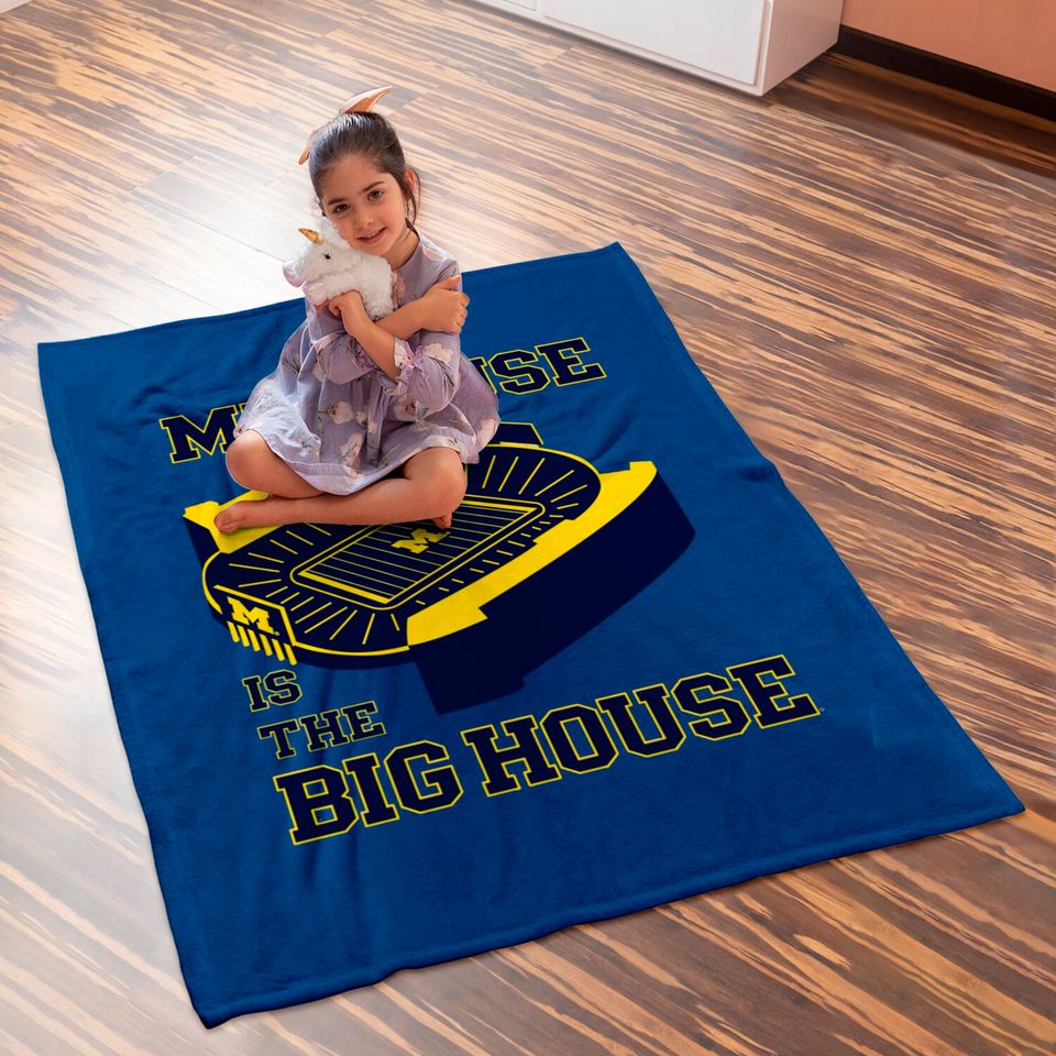 University of Michigan Wolverines My House is The Big House Baby Blankets