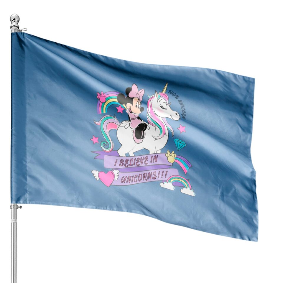 Disney Minnie Mouse Ride A Unicorn House Flag