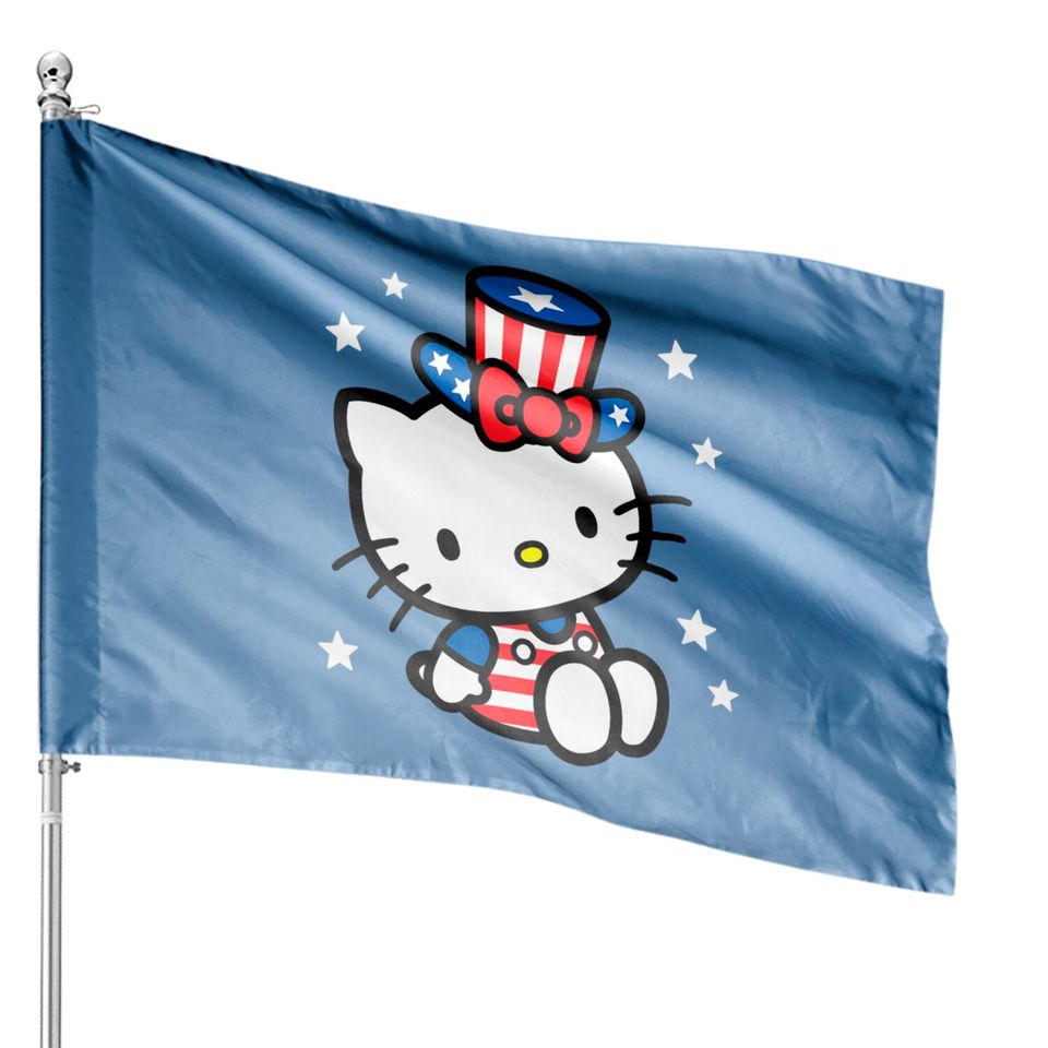 Hello Kitty American 4th of July House Flag House Flags
