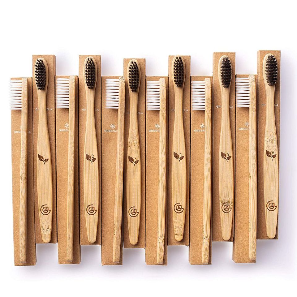 Greenzla Bamboo Toothbrushes (12 Pack), BPA Free Soft Bristles Toothbrushes